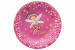 Bord karton 18 cm Unicorn set van 8 PAW