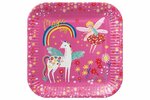 Bord karton vierkant 23 cm Unicorn set van 8 PAW