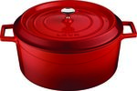 Braadpan gietijzer rond 20 cm 2,6 liter Lava Cooking rood