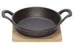 Gietijzer gratinschaal op plankje 16cm