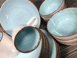 Serviesset 24-delig Granite blue aqua_