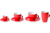 Cappuccino schotel 15,5 cm rood Bart Maastricht Porselein Colour Cafe