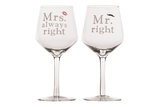 Wijnglazen mr and mrs 