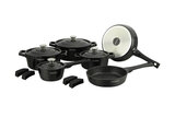 Pannenset marmeren coating 14-delig zwart Creuset Royalty Line