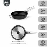 Koekenpan 24 cm Zwart Performance Series Inductie Westinghouse