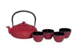 Theepot met kopjes gietijzer rood 1,2 L Pumpkin 