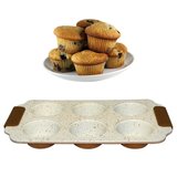 Cupcakes muffin bakplaat marble coating 6 stuks