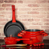 Pannenset marmeren coating 14-delig rood Creuset Royalty Line_