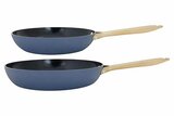 Koekenpannenset 2 delig Elegance blauw goud