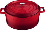 Braadpan gietijzer rond 24 cm 4,5 liter Lava Cooking rood