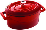 Braadpan mini gietijzer ovaal 0,42 liter Lava Cooking rood