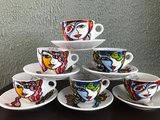 Koffiekopjes met schotels set 6 Josien Broeren