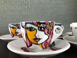 Koffiekopjes met schotels set 6 Josien Broeren