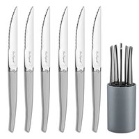 Steakmessen set Jet Satin in rond blok Lou Laguiole