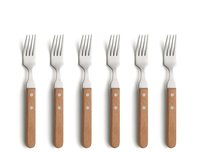 Steak- pizza vorken set 6 delig 7000 Amefa wood Steak- pizza vorken set 6 delig 7000 Amefa wood