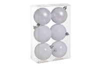 Kerstballen 6 st mix wit