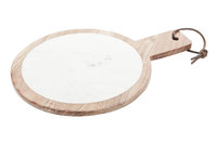 Serveerplank marmer met hout rond 28 cm