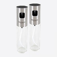 Set van 2 olie- of azijnsprays glas RVS 100 ml