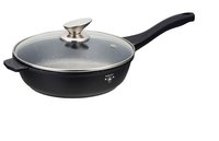 Hapjespan marmeren coating met glazen deksel 28 cm