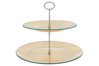 Etagere glas goud 25cm