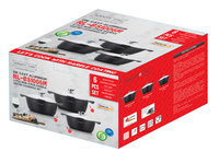 Braadpannen set 6 delig 28-24-20 cm marmeren coating 