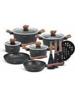 Pannenset Luxe 15-Delig Zwart-Bruin Edënbërg Stonetec Line