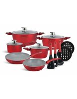 Pannenset Luxe 15-Delig Rood-Zilver Edënbërg Red Line