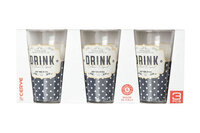 Glas 31 cl Nadia retro set van 3