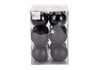 Kerstballen 12 Stuks Kunststof Zwart