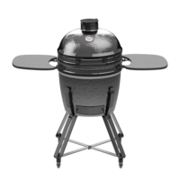Kamado BBQ Grill L zwart Kamal met zijbordjes en onderstel