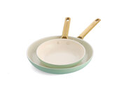 Koekenpannenset 2 delig Greenpan Padova Blush Mint Green Gold