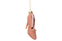 Kerstbal hanger schoen roze 10 cm 