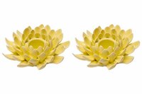 Kandelaar Geel 10 x 10 x 4,5 cm Flower