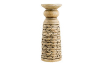 Kandelaar Beige 9,5 x 9,5 x 20,5 cm Woven