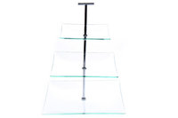 Etagere glas 3 laags vierkant