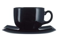 Kop en schotel zwart 22 cl Quadrato