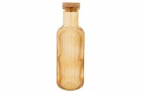 Fles 1 liter met kurk Raya Oker