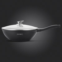 Wokpan marmeren coating 28 cm zwart