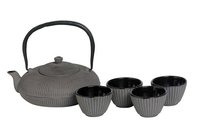 Theepot Pumkin gietijzer met 4 kopjes