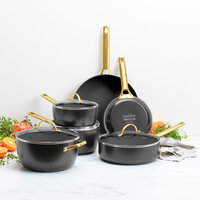 Pannenset 10 delig Greenpan Padova Blush Black  Gold