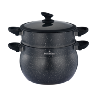 Couscous pan RVS 5,5 liter marmeren coating 