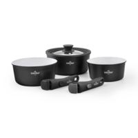 Sauspannen set 16-18-20cm keramische coating zwart