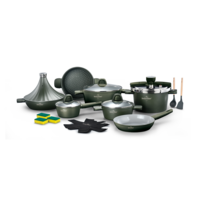 Pannenset keramische coating 20-delig Olive Green