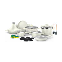 Pannenset keramische coating 20-delig Creme