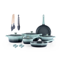 Pannenset keramische coating 17-delig Creuset Olive Green