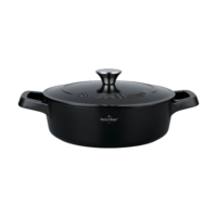 Hapjespan Swiss Haus 28cm met deksel Zwart