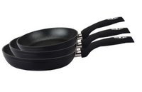 Koekenpannen set 3-delig marmeren coating zwart