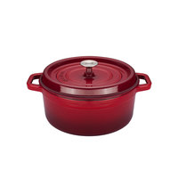 Braadpan 24 cm gietijzer rood Sola