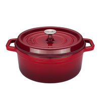 Braadpan 28 cm gietijzer rood Sola