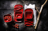 Presentatie servies rood 3-delig Lava Palmer